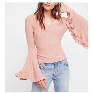 Free People rose washed knit top